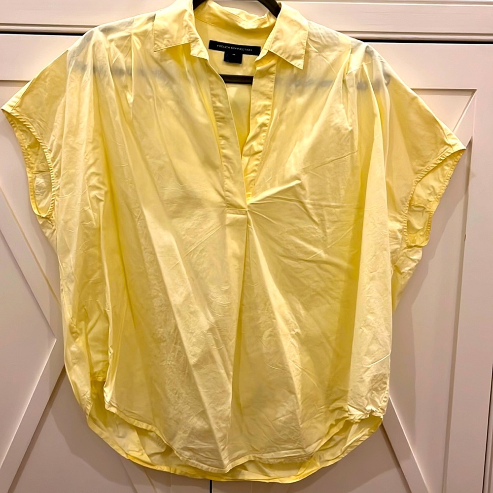 French Connection Women’s Oversized Blouse Pale Yellow Size XS EUC